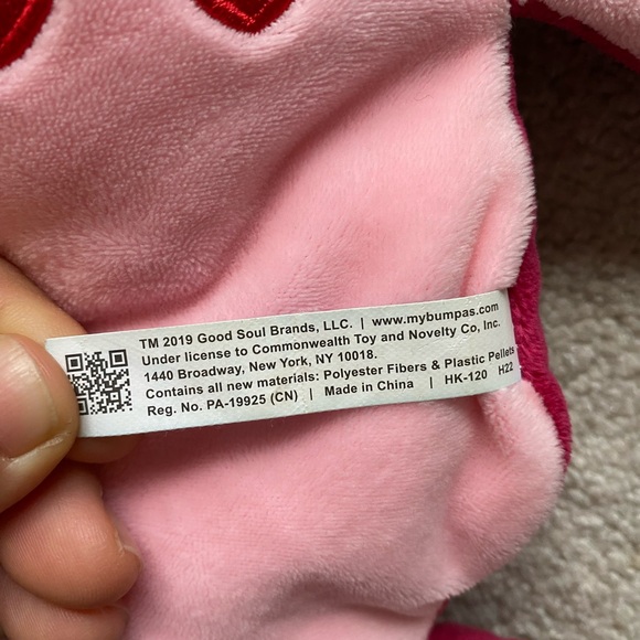 BUMPAS "Lucky" Weighted Plush Toy to Help Sleep, Stress, Anxiety - Pink/Magenta - Picture 8 of 13